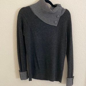 Wool & Cashmere Sweater with Button Cowl Neck